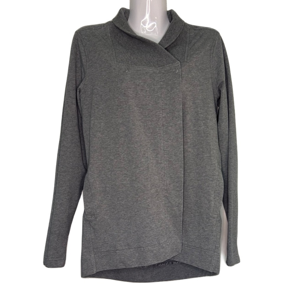 Lululemon Coast Wrap Heathered Mod Gray Sz 6 Drape Cardigan Jacket
